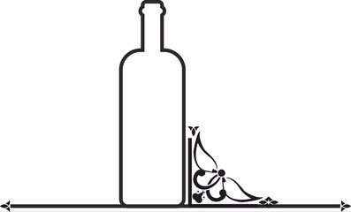 Poster - Decorative corner and frame pattern with wina and alcohol elements
