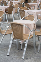 Sticker - Cafe Table and Chairs, Plaza Mayor Square, Salamanca