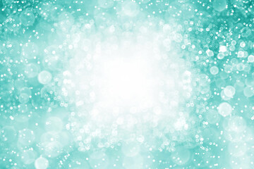 Wall Mural - Teal turquoise mint glitter sparkle bokeh celebrate Christmas background