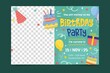 happy birthday invitation template vector design illustration