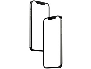 Wall Mural - floating smartphone with blank isolated empty screen for mockup making, premium photo
