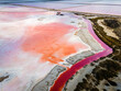 The aerial view of salt production in Camargue, Salin-de-Giraud, France