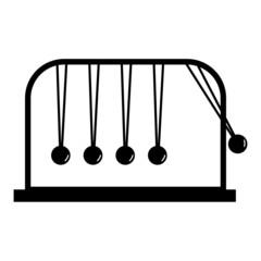 Poster - Newton cradle icon on white background. Newton's cradle symbol. kinetics sign. flat style.