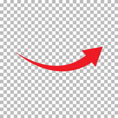 Poster - red arrow icon on transparent background. flat style. arrow icon for your web site design, logo, app