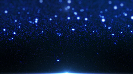 Poster - Blue Particle Smooth Floating Flickering Falling Blur Infographic Illustration Background	
