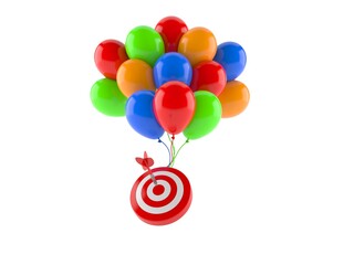 Poster - Bull's eye with colorful balloons