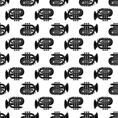 Poster - Orchestra trumpet pattern seamless background texture repeat wallpaper geometric vector