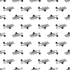 Poster - Tractor cultivator pattern seamless background texture repeat wallpaper geometric vector