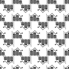 Poster - Money coins graph pattern seamless background texture repeat wallpaper geometric vector