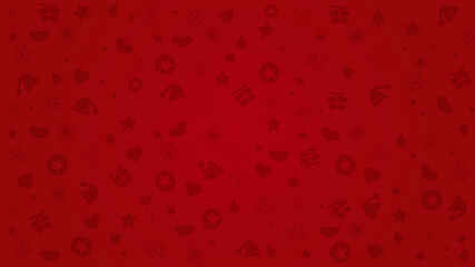 Fototapete - Christmas, happy new year, Xmas ornaments red background colored vector wallpaper pattern illustration
