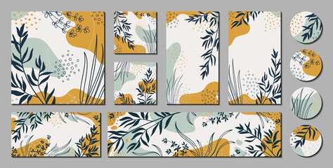 Wall Mural - trendy creative templates for social media posts, stories, banners, branding design, covers. modern 