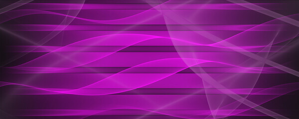 Abstrakter Hintergrund 4k lavendel hell dunkel Pink lila Wellen und Linien Banner