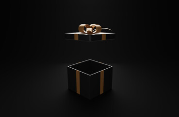 3D Rendering. gift box ideas for festivals.Black Friday