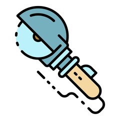Poster - Angle grinder icon. Outline angle grinder vector icon color flat isolated