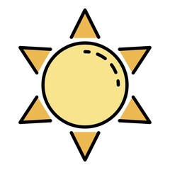 Poster - Sun icon. Outline sun vector icon color flat isolated
