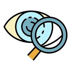 Poster - eye magnify glass icon. outline eye magnify glass vector icon color flat isolated