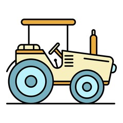 Poster - Modern tractor icon. Outline modern tractor vector icon color flat isolated