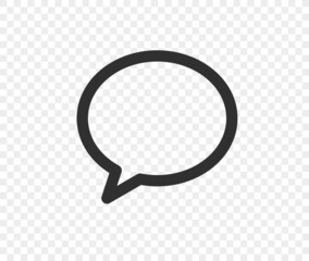 Poster - Linear speech balloon pictogram isolated on transparent background