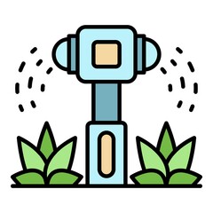 Poster - irrigation sprinkler icon. outline irrigation sprinkler vector icon color flat isolated