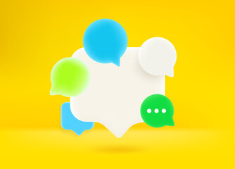 Aufkleber - Speech ballons 3d style vector illustration. Chat concept