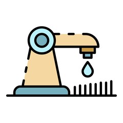 Poster - Water drop irrigation icon. Outline water drop irrigation vector icon color flat isolated