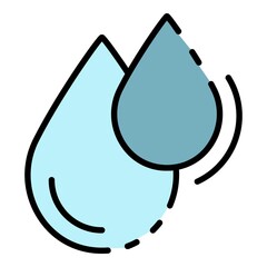 Wall Mural - Water drop icon. Outline water drop vector icon color flat isolated
