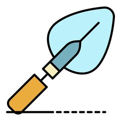 Canvas Print - Garden hand shovel icon. Outline garden hand shovel vector icon color flat isolated