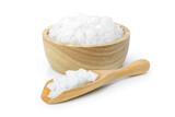Fototapeta Uliczki - salt in bowl and scoop isolated on white