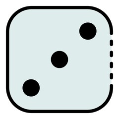 Poster - Three point dice icon. Outline three point dice vector icon color flat isolated
