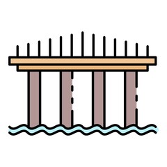 Poster - high bridge icon. outline high bridge vector icon color flat isolated