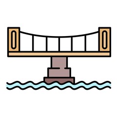 Poster - modern bridge icon. outline modern bridge vector icon color flat isolated