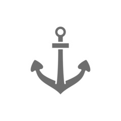 Canvas Print - Anchor, nautical grey icon. Isolated on white background