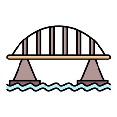 Poster - viaduct bridge icon. outline viaduct bridge vector icon color flat isolated