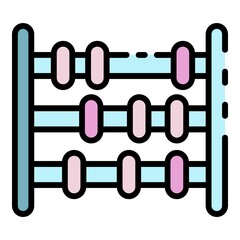 Poster - Counting toy icon. Outline counting toy vector icon color flat isolated