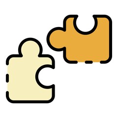 Aufkleber - puzzle parts icon. outline puzzle parts vector icon color flat isolated