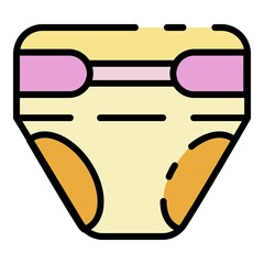 Poster - baby diaper icon. outline baby diaper vector icon color flat isolated