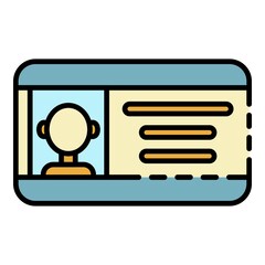 Poster - Modern driver license icon. Outline modern driver license vector icon color flat isolated