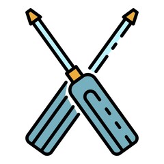 Poster - screwdriver icon. outline screwdriver vector icon color flat isolated