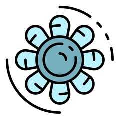 Poster - Car motor fan icon. Outline car motor fan vector icon color flat isolated