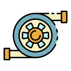 Poster - Car turbine icon. Outline car turbine vector icon color flat isolated