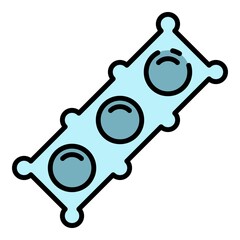 Poster - Cylinder head icon. Outline cylinder head vector icon color flat isolated