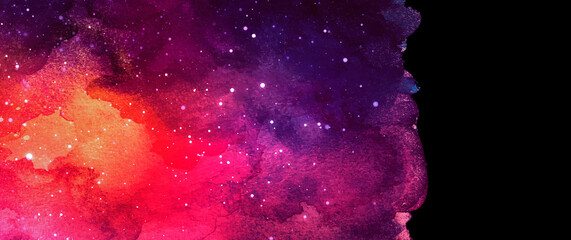 Wall Mural - vector cosmic illustration. beautiful colorful space background. watercolor cosmos