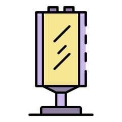 Poster - Lightbox panel icon. Outline lightbox panel vector icon color flat isolated