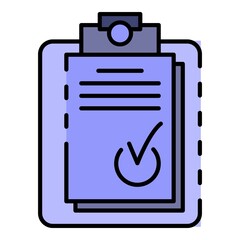 Poster - clipboard paper icon. outline clipboard paper vector icon color flat isolated
