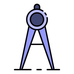 Poster - Compass icon. Outline compass vector icon color flat isolated
