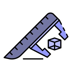 Poster - Measurement tool icon. Outline measurement tool vector icon color flat isolated