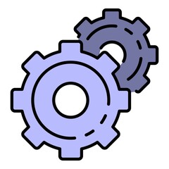 Poster - Cog wheel icon. Outline cog wheel vector icon color flat isolated