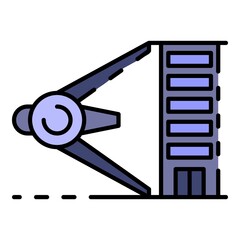 Poster - Building high measurement icon. Outline building high measurement vector icon color flat isolated