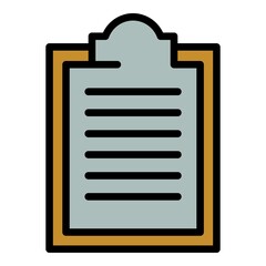 Poster - Clipboard icon. Outline clipboard vector icon color flat isolated