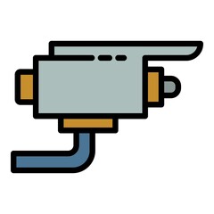 Poster - Security camera icon. Outline security camera vector icon color flat isolated